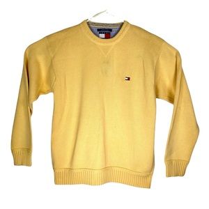 Mens Tommy Hilfiger Pullover Sweater 100% Cotton Size Large Yellow